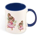 Tasses a cafe amusantes, tasse a the de 330 ml, jolie fille en cours d'execution, jupe rose magique, ...