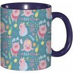 Tasse a cafe ananas et fleurs de cochon continu week - end xoxo lettrage impression de dessin anime, ...