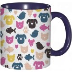 Tasse a cafe animal joyeux animaux domestiques motif colore chat chien poisson oiseau et souris visages ...