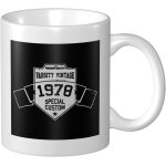 Tasse a cafe avec autocollant de badge vintage 11 oz pour le bureau la maison cadeau d'anniversaire tasse ...