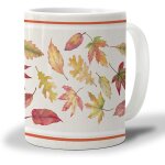 Tasse a cafe d'automne 330ml, feuilles d'erable aquarelle, tasse a the de bureau en toile de jute rayee ...