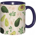 Tasse a cafe avocat concept de fruits entiers et de tranches avec des fleurs et des feuilles. imprime ...