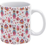 Tasse a cafe en ceramique avec chats mignons dans les vetements et oreilles de lapin, pour la saint - ...