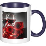 Tasse a cafe en ceramique - tasse de voyage en ceramique avec rose de vin rouge et bougie - tasse a boisson ... Tasse a cafe en ceramique - tasse de voyage en ceramique avec rose de vin rouge et bougie - tasse a boisson ...