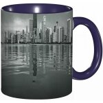 Tasse a cafe chicago skyline nostalgique patine lac michigan port ville cotiere impression vintage urbaine, ...
