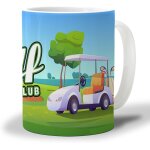 Tasse a cafe de club de golf 330ml, terrain de golf vert et voiturette de golf, tasse a the de bureau ...