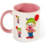 Tasse a cafe de couleur de chapeau vert de ballon de maquillage de clown d'enfant drole, tasse en ceramique ...