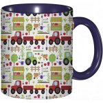 Tasse a cafe country ing farming agriculture theme rural avec cloture tracteur arbre oiseau legume. impression ...
