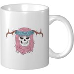 Tasse a cafe avec crane de dame avec cornes 11 oz pour le bureau la maison cadeau d'anniversaire tasse ...
