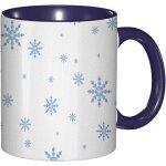 Tasse a cafe design de decembre froid simple temps de neige saisonnier gel de glace impression d'hiver ...