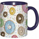 Tasse a cafe dessert savoureux beignets glaces au chocolat et a la creme avec motif de pepites delicieuse ...