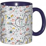 Tasse a cafe dessin anime voiture route enfants voiture train piste de course chantier de construction ...