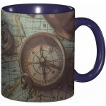 Tasse a cafe embleme en bronze antique boussole collier pendentif telescopes binoculaires sur impression ...