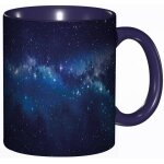 Tasse a cafe etoile au fond du theme de l'espace mysterieux bleu fonce ciel de minuit inspiration celeste. ...
