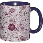 Tasse a cafe exquise d'inspiration florale branche aux tons vibrants blush boucles baroques impression ...