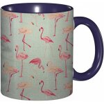 Tasse a cafe flamant rose oiseau tropical flamants roses animal d'ete pour mariage amour rose vert imprime ...
