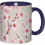 Tasse a cafe fleur de cerisier fleur de style japonais branches florales sakura, imprime sequoia beige, ...