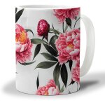 Tasse a cafe a fleurs roses 330ml, aquarelle, peinture a l'encre de chine florale de printemps, tasse ...