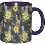 Tasse a cafe fleurs tropicales en fleurs frangipanier plumeria bouquet botanique imprime de fruits d'ananas, ...