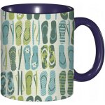 Tasse a cafe flip flop funky beach pantoufles melangees de couleurs aquatiques et exotiques. imprime ...