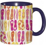 Tasse a cafe flip flop style hawa?en tongs colorees motif de pois et de rayures horizontales. imprime ...