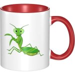 Tasse a cafe en forme de mante religieuse verte tasse en ceramique de 11oz pour femmes hommes anniversaire ...