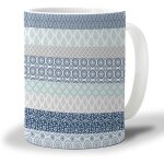 Tasse a cafe geometrique boho 330ml, fleurs ethniques a rayures colorees, tasse a the de bureau gary ...