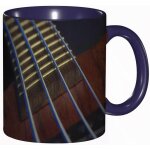 Tasse a cafe guitare corde de basse musicale rayure corde en bois imprime marron fonce tasse de tasse ...