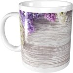 Tasses a cafe imprimees de fleurs blanches violettes tasses a cafe en porcelaine avec poignee tasse a ...