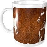 Tasses a cafe imprimees en peau de vache rouge et blanche - en porcelaine avec poignee - tasse a the ...