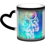 Tasse a cafe imprimee de plumes d'attrape - reves blanches, tasses a couleurs changeantes, tasses a cafe ...