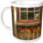 Tasses a cafe imprimees porte de grange rustique tasses a cafe en porcelaine avec poignee tasse a the ...