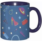 Tasse a cafe maquillage talons hauts lunettes de soleil sac a main brosse a cheveux beaute shopping concept ...