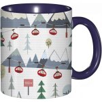 Tasse a cafe montagnes enneigees arbres et ascenseurs impression de reglage de la station de ski tasse ...