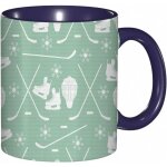 Tasse a cafe motif de baton de hockey de gardien de but, flocons de neige, equipement de sport imprime, ... Tasse a cafe motif de baton de hockey de gardien de but, flocons de neige, equipement de sport imprime, ...