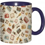 Tasse a cafe motif retro reveil a l'ancienne machine a ecrire gramophone radio cassette impression, tasse ...