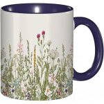 Tasse a cafe napperons floraux napperons en papier de fleurs sauvages imprime rustique vintage, tasse ...