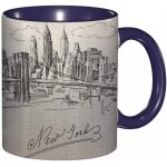 Tasse a cafe new york dessinee a la main metropole horizon centre - ville impression futuriste tasse ...
