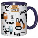 Tasse a cafe pelle tracteur machines camions vehicule de construction dessin anime camion betonniere ...