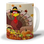 Tasse a cafe de recolte de corne d'abondance de dinde de thanksgiving 330 ml, tasse a the de bureau de ...