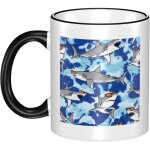 Tasse a cafe de requin de colorant de cravate bleue tasses a cafe reutilisables tasses a cafe en ceramique ...