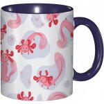 Tasse a cafe salamandre de dessin anime axolotl mignon feuille botanique kawaii ocean sealife imprime ...