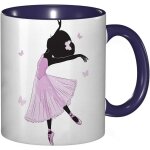 Tasse a cafe silhouette de petite ballerine mignonne en robe rose imprime romantique tasse coloree pour ...