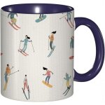 Tasse a cafe ski snowboard sports d'hiver composition sur le theme avec des gens de dessin anime activite ... Tasse a cafe ski snowboard sports d'hiver composition sur le theme avec des gens de dessin anime activite ...