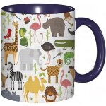 Tasse a cafe style dessin anime motif animal sur le theme de la savane lions tigres flamants roses drole. ...