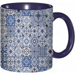 Tasse a cafe style patchwork ethnique carreaux portugais grille al motif marocain. impression bleu azur ... Tasse a cafe style patchwork ethnique carreaux portugais grille al motif marocain. impression bleu azur ...