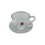 Tasse caf� ou th� aspect verre lustr�, micro - onde, lave vaisselle, avec soucoupe, id�al pour la pause ...