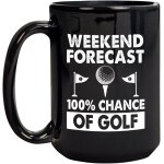Tasse a cafe et the en ceramique, 11oz, prevision du week - end, 100% de chance de golf, cadeau pour ...