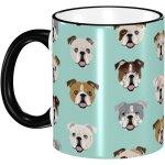 Tasse en ceramique de 330ml, tasse de bouledogue anglais stupide, grande tasse a cafe, a the, adaptee ...