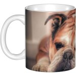 Tasse en ceramique - tasse bouledogue anglais - larges tasses de the - cafe et chocolat chaud 330ml